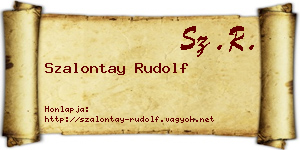 Szalontay Rudolf névjegykártya