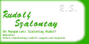 rudolf szalontay business card